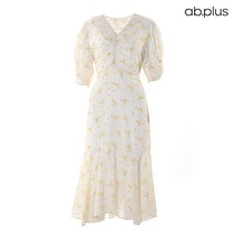 에이비플러스 ab.plus 플라워 셔링 쉬폰 롱원피스 (LSW5MO42A)