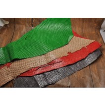 큰 사이즈 나일 잉어 물고기 피부 DIY 특수 가죽 지갑 소재 휴대폰 쉘, [05] green