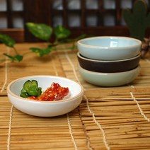 오목 종지 간장 소스볼 국산 여주 도자기 신혼 그릇 고급 냉면기 우동기, 블랙