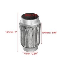 환기팬 배기팬 창문 배기휀 산업용환풍기 X Autohaux 51mm 58mm 65mm 76mm 자동차 머플러 배기 유연한 파이프 튜브 범용 조인트, 65x100x150mm