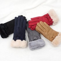5컬러 스웨이드 장갑(W5112-리본)스마트폰터치장갑 여성겨울털장갑 오지장갑 손가락장갑 무스탕장갑