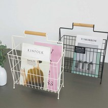 모던한 디자인 잡지꽂이 거실 쇼파 침대옆 책꽂이 철제 신문 거치대 진열대 보관 팜플렛, 블랙