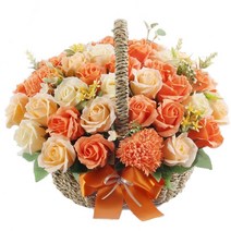 카시아컴퍼니 비누꽃바구니 비누꽃 꽃바구니, 오렌지