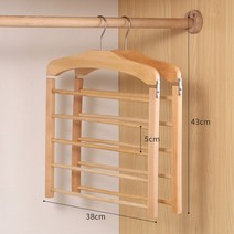접는바지행거 단단한 나무 다기능 접이식 다층 바지 걸이 가정용 옷장, 02 Solid Wood