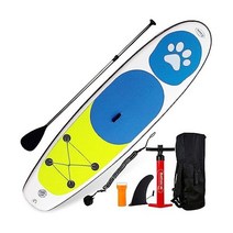 Blue Water Toys 910749 Paw Paddler 개애완동물휴먼 스탠드업 패들 보드 3.8m11피트 공기 주입 내구성 라이드어라운드 패딩 반려동물 공간 SUP 세트