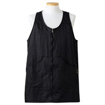 로사홈 식당 주방 업소용 생활방수 조끼형 앞치마, 검정 XL, 1개