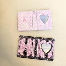 ins pink black lace plaid 사진 앨범 kpop korea 아이돌 스타 체이싱 바인더 포토 카드 홀더 3 inch 수집 책 polaroid album, b3