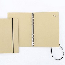 [바보사랑] 6공 바인더 a5 다이어리 노트 커버 크라프트, 색상:브라운