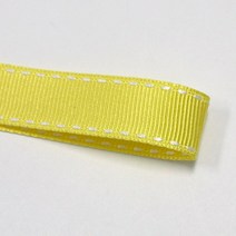 카네이션리본 선물포장리본 꽃포장리본 골지 스티치 리본 (폭 5mm 길이90m)(폭 10mm/15mm 길이 45m), 7(노랑), 15mm