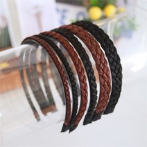 이어넥핸즈(잡화) 벼머리 땋은머리 머리띠 얇은 두꺼운 브라운 블랙, 블랙/6mm