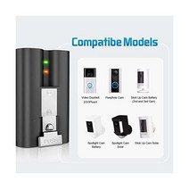 CYZYYLS 2pc 6500mAh 교체 배터리 및 듀얼 충전 스테이션 링도어벨 카메라 233plus4 호환 스포트라이트 스틱업 충전식 업그레이드 리튬 이온 3.65V