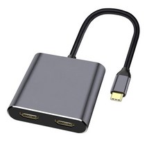 랜선 분배기 허브 인터넷 4in1 usb type c 허브-듀얼 4k hd hdmi 호환 충전 포트 usb-c 도킹 스테이션 어댑터 지원 듀얼 스크린 디스플레이, 초록