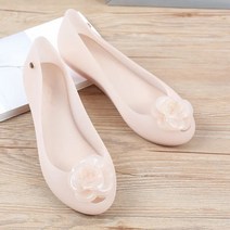 [Myshe]여성 플랫 샌들 귀여운 리본 장식 슈즈 젤리 샌들 bv4 S100720