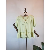 윤스토어 여름 여성 세모카라 플레어 블라우스