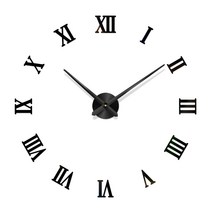 석영 벽시계 홈 데코 라지 로만 미러 패션 모던 거실 DIY, 검은색