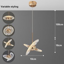 북유럽 LED 펜 던 트 조명 골드 크리스탈 샹들리에 실내 홈 장식 변경 가능한 모양 bedside, 01 Gold_01 차가운 흰색