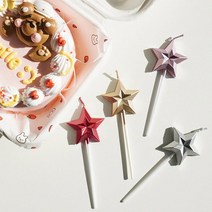 별 모양 케이크 초 생일 파티 감성 디자인 아이템 4컬러 [Star Candle for Birthday Cake Event 4 Colors], 인디핑크(Pink)