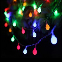 코튼볼 조명 무드등 1.5M 3M 6M LED 볼 조명 방수 크리스마스 트리 홈 실내 장식, 02 3M 20LED, 01 Colorful