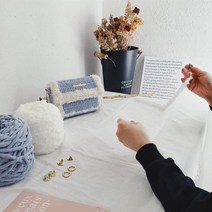 망스티치 가방 손뜨개 DIY 키트 3types [코바늘 뜨개 공예 네트 망 취미 뜨개질 만들기], 버킷백/아이보리