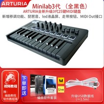 미디 키보드 미니 건반 마스터 키보드 전자 컨트롤러, MINILAB3 업그레이드 3세대 블랙