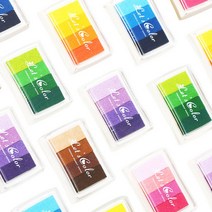 칼라 그라데이션 잉크패드 핑거프린트 4색, 4.Yellow (IN-33)