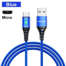 USLION-화웨이 P40 P30 프로 핸드폰용 USB c타입 케이블 5a 핸드폰 고속 충전 데이터 와이어 코드 샤오미 12 포코 X4 원플러스, 파란, 3m