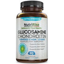 뉴트리라이즈 글루코사민 콘드로이틴 MSM 터메릭 2100mg 90캡슐, 1개