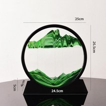모래 멍때리기 집들이 선물 712 인치 움직이는 모래 예술 그림 라운드 유리 3d 깊은, 라운드 그린 12인치