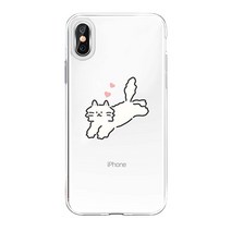 달려라 고양이 냥냥 스마트폰 디자인 주문 제작 폰 케이스 슬림 투명 젤리