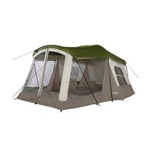 가족 캠핑을 위한 컨버터블 스크린 룸이 있는 웬젤 클론다이크 8인용 방수 텐트, Green, Tent