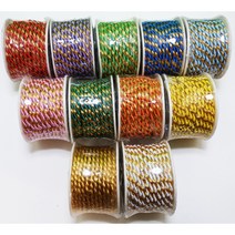 만들기재료/투톤꽈배기끈/9미터 롤 굵기4미리/, 4mm 파랑색(금줄)