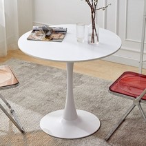 리빙다이닝테이블 주방 거실 카페 원형, 직경60원형테이블73하이블랙페인트