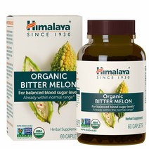 Himalaya 오가닉 비터멜론 여주 고야 혈당 보조제 Organic Bitter Melon 60캡슐 2팩, 1개, 1개