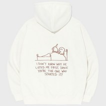 [천삼백케이] [꼼파뇨] [기모] mmM 일러스트 타투 후드 헤비오버핏 (크림)