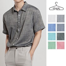 [스타일에스] [스타일 에스]M-4XL 무지 린넨 반팔 셔츠