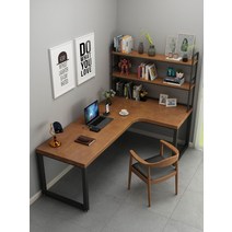 코너테이블 서재 L자 ㄱ자 오크나무 원목 책상 학생, 2