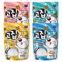 동동이네 고양이 영양간식 고집 60g x 4개 4종 모음 택1 크런치 바삭한 이빨과자 기호성 좋은 간식 면역력 향상, 각 1개씩 x 4종