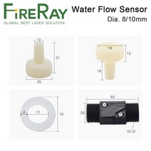 목재톱FireRay-수류 센서 스위치 압력 컨트롤러 자동 순환 펌프 스레드 커넥터 보호 CO2 레이저 튜브, 01 8mm