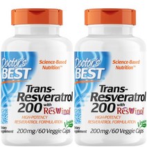 닥터스베스트 트랜스-레스베라트롤 200mg 베지 캡 글루텐 프리 비건, 60개입, 2개, 60정