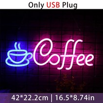 영업중 OPEN LED 오픈 네온 사인 24 보드 간판 광고판 커피 벽 장식카페레스토랑호텔USB 전원 레스토랑 커피숍바야간 조명 586EA 2, 01 Light-1