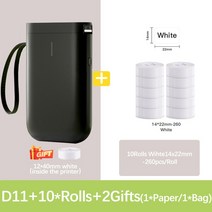휴대용 라벨 프린터 라벨기 스티커 프린터 Niimbot D11 라벨 프린터 열 용지 의류 만들기 maching, 07 D11 and 10 Rolls