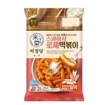 CJ더마켓 황금 레시피 밀키트 즉석 식품 홈파티 편의점 휴게소 미정당 스파이시로제떡볶이 튀김 매운 오뎅 국물 가래떡 로제 밀떡 치즈 376G, 24개