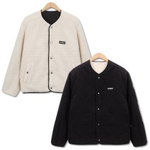 일루소 에코 후리스 양털 노카라 리버시블 양면 패딩 점퍼