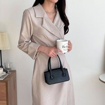 플러리싱 모던 카라 랩 롱 자켓 원피스