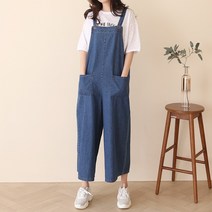 봉시스터즈 와이드청멜빵바지