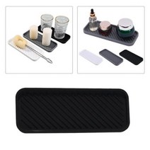 매거진랙 잡지꽂이 아크릴 스탠드 거치대 유연한 주방 정리함 트레이 빠른 건조 다목적 내구성 미끄럼 방지 랙 주방 메이크업 접시 수세미 샴푸 과일, Black