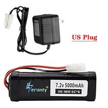 자동차배터리 점프 Tamiya 커넥터 (KEP-2P) 7.2V 5000mAh SC Ni-MH 배터리 RC 자동차 완구 탱크 보트 충전, 01 Burgundy