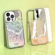 엘마 아이폰14프로맥스 서울 뉴욕 런던 파리 맵 지도 홀로그램 케이스