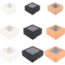 윈도우 단상자 에그 타르트 포장 화과자 답례 떡 쿠키 케이스 상자 박스 싸바리 화이트 도넛 디저트 마카롱 선물 투명창 비누 목걸이 구디백 답례품, 소 - 화이트