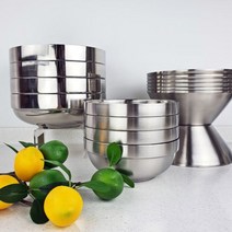 키친플러스 쌓기편한 이중 스텐 냉면기 탕기 업소용 식당 그릇 유광 이중스텐 면기 라면 갈비탕, C타입. 브이라인 샤틴무광 이중용기 대